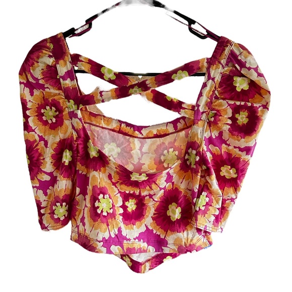 Free People Retro Floral Crop Top - Picture 2 of 2